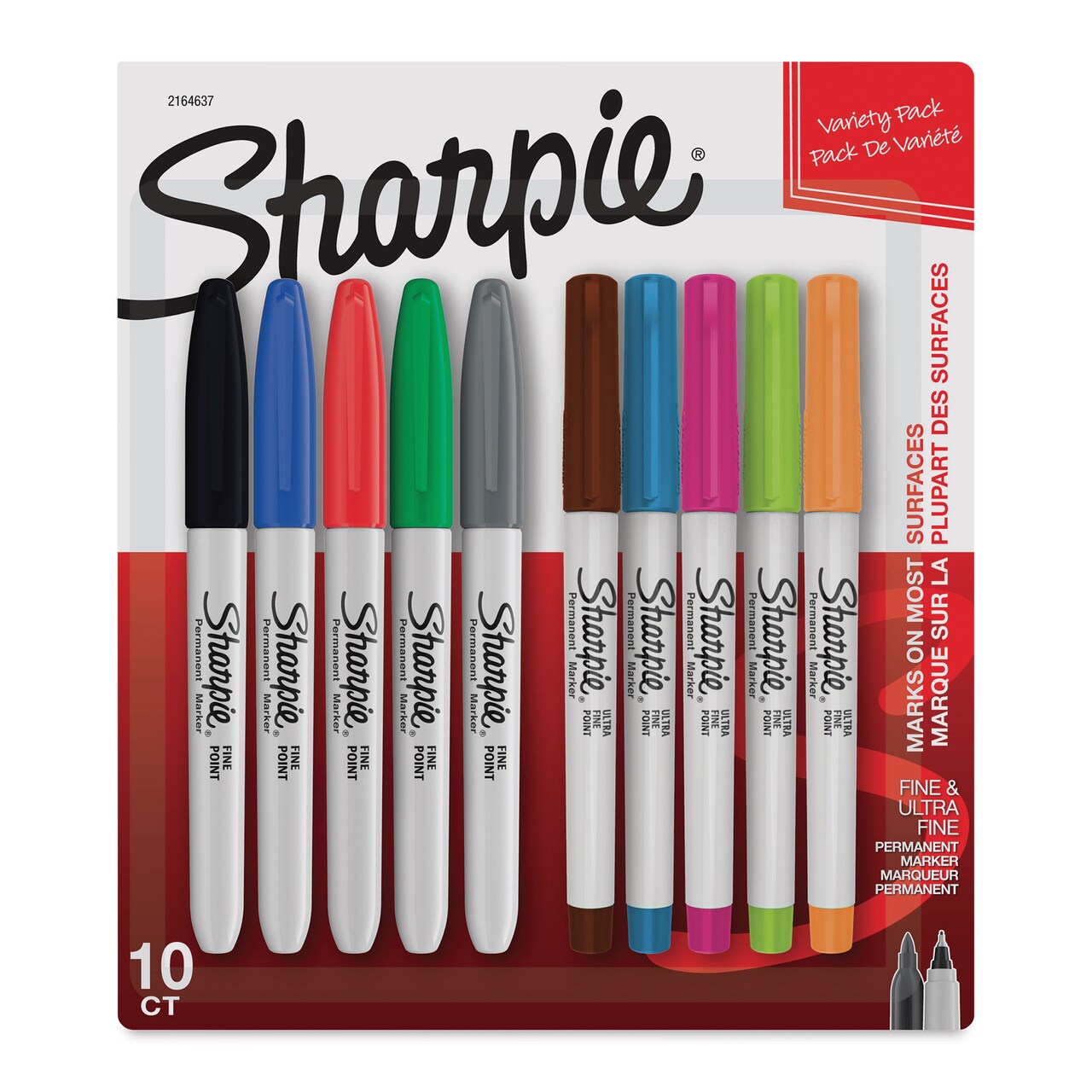 Sharpie Permanent Markers Fine and Ultra-Fine Variety Pack - Set of 10